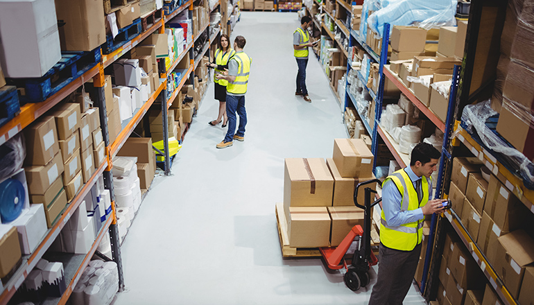 Inside warehouse Main service logistics